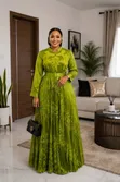 Classy Women's Gold Dresses with Pockets - 2