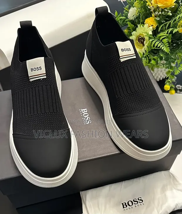 Hugo Boss Luxury Men's Sneakers - Black - 1