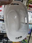 Plastic Laundry Basket / Clothes Hamper - White/Grey - 3