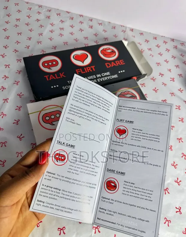 Talk, Flirt, Dare Game Card - Brand New - 1