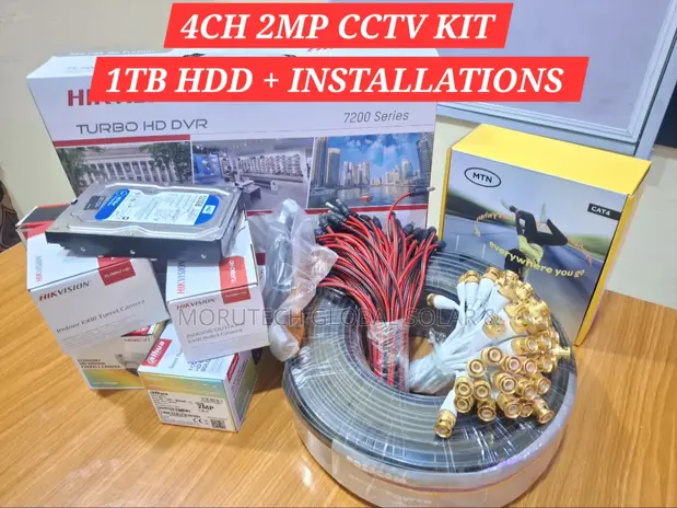 4-Channel 2MP CCTV Kit with 1TB HDD & Installation - 1
