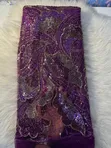 High Quality Full Beaded Lace Fabric - 5