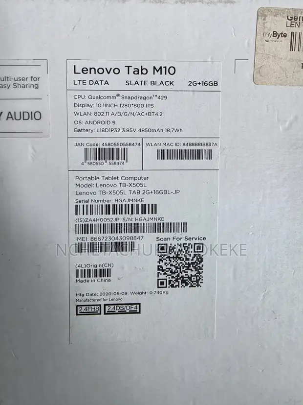 New Lenovo Smart Tab M10 HD LTE 16GB Black - 1