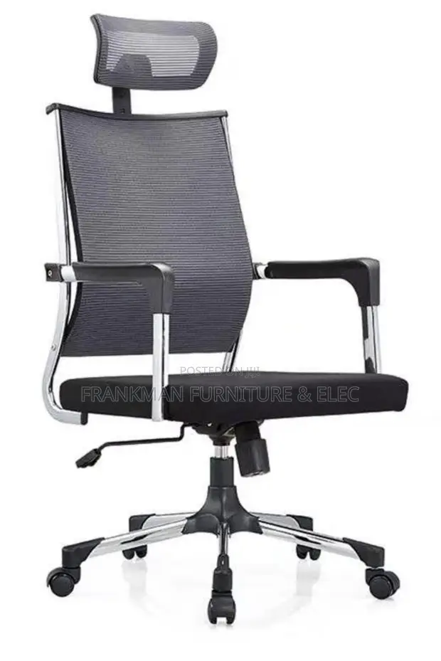 High-Back Mesh Office Chair with Headrest - 1
