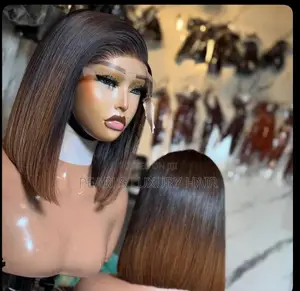 10" Ombre Brown Bob Wig - SDD Vietnamese Bone Straight