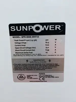 Sunpower 500W All Black Monocrystalline Solar Panel