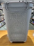 Large Premium Plastic Laundry Basket with Lid and Wheels - Grey/White - 4