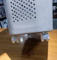 Large Premium Plastic Laundry Basket with Lid and Wheels - Grey/White - 5