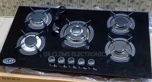 Cliff 5 Burner Gas Cooker Glass