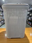 Woven Plastic Laundry Basket with Lid - Light Grey/White - 4