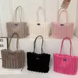 Plush Faux Fur Ribbed Tote Bag - 2