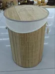 Luxury Foldable Bamboo Laundry Basket with Lid & Liner (60L) - 5