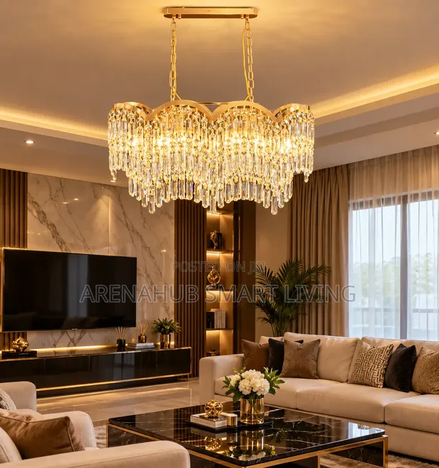 Modern Golden Circular Crystal LED Chandelier - 1
