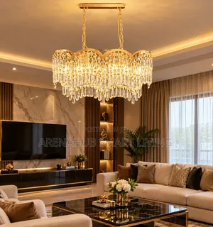 Modern Golden Circular Crystal LED Chandelier