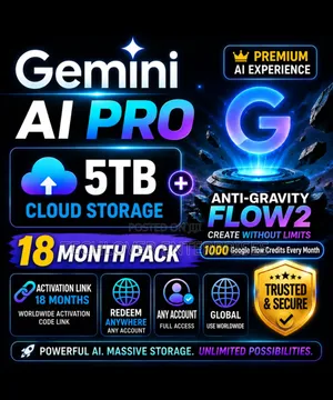 Google Gemini AI Pro + 5TB Storage + Flow AI - 18 Months
