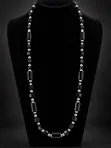 Sophisticated Black & Silver Beaded Necklace - 1