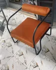 Fabric Ante Chair with Metal Legs - 1
