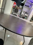 Big Round Wooden Table with Foldable Metal Legs - 3