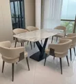 Modern Luxury Dining Set tare da V-Base Table - 1