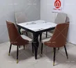 Brand New 4-Seater Ceramic Top Dining Table with Leather Chairs - 3