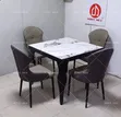 Brand New 4-Seater Ceramic Top Dining Table with Leather Chairs - 4
