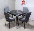 Brand New 4-Seater Ceramic Top Dining Table with Leather Chairs - 5