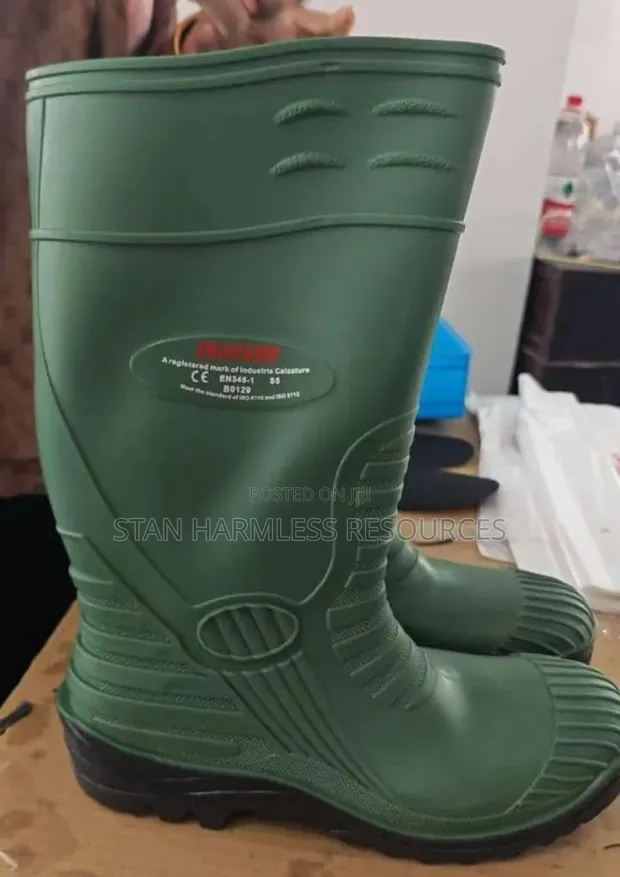Trucker Safety Rain Boots - Green - 1
