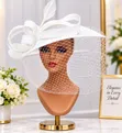 Luxurious Bridal Fascinator - White - 1