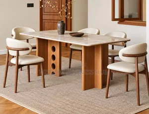 Sintered Stone Top Dining Set with Pedestal Base