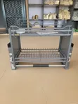 Pull Down Kitchen Plate Rack - Silver - 5