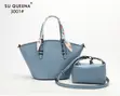 Su Queena Women's 2-in-1 Handbag Set - Dusty Blue - 1