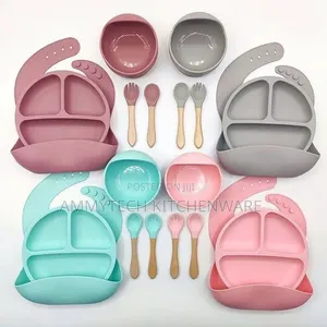 Baby Silicone Feeding Set - Plates, Bowls, Bibs