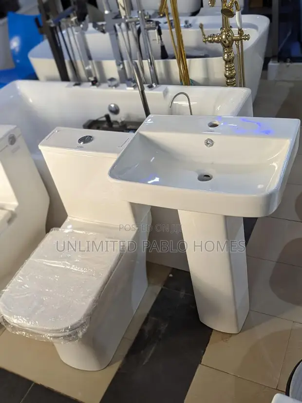 Classic Close Coupled WC with Pedestal Basin Set - 1