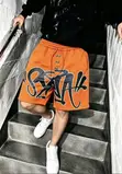 Premium Designer Graffiti Print Drawstring Streetwear Shorts - 2