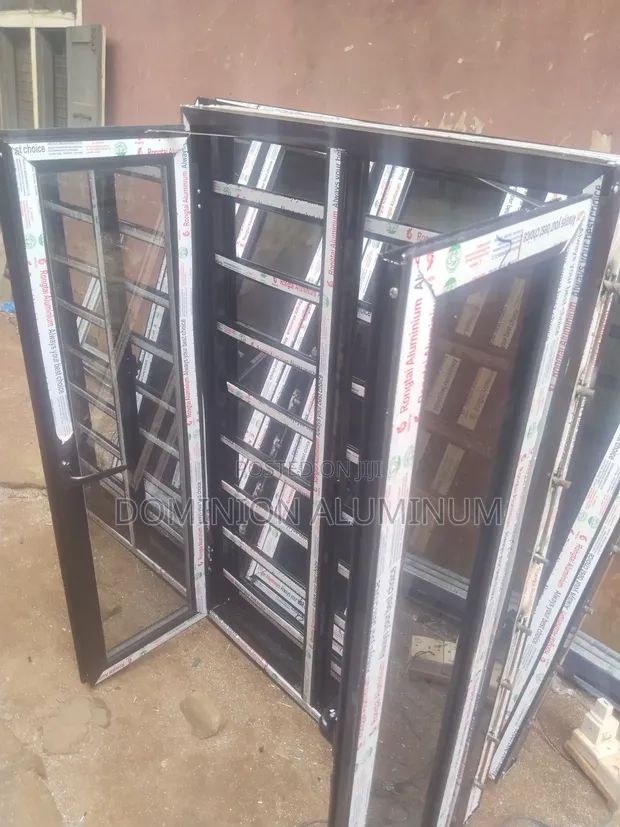Brand New Aluminium Casement Window - Black Frame - 1