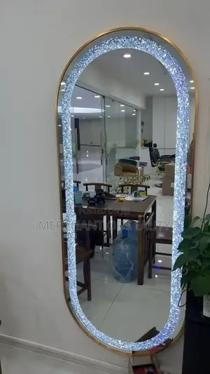 Luxury Crystal LED Mirror - Full Length Gold Frame