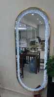 Luxury Crystal LED Mirror - Full Length Gold Frame - 1