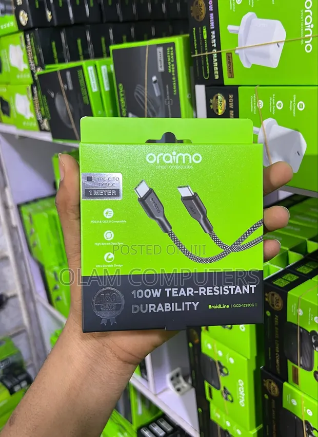 Oraimo OCD-1525CC 100W Mai Juriya Ga Fasa Igiyar USB-C - 1
