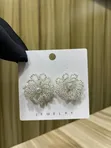 Fashionable Stainless Steel Earrings - White & Green - 3