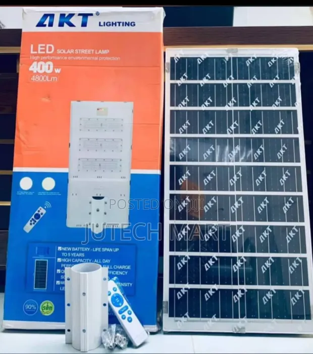 AKT 400W LED Solar Street Light with Panel & Remote - 1