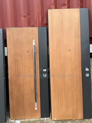 Israeli Modern Wood-Grain Steel Security Door