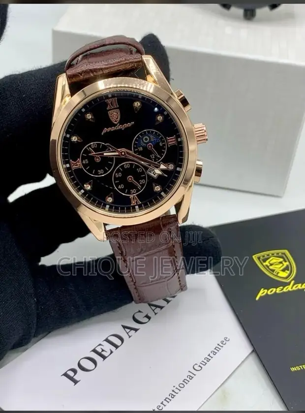 Poedagar Brown Leather Watch - Brand New - 1