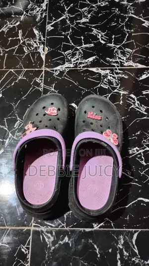 Black Rubber Garden Clogs with Purple Strap