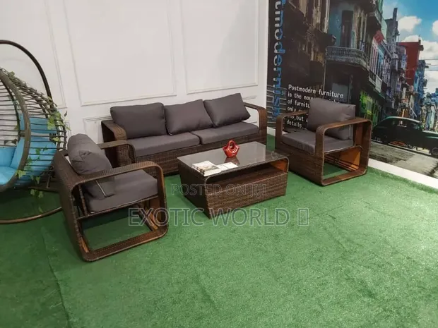 Premium Rattan Outdoor Sofa Set - 3 Seater + 2 Chairs + Table - 1