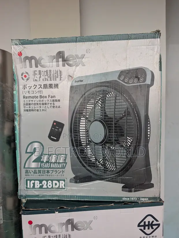 Imarflex Box Fan IFB-28DRT 12-inch Remote Control - 1