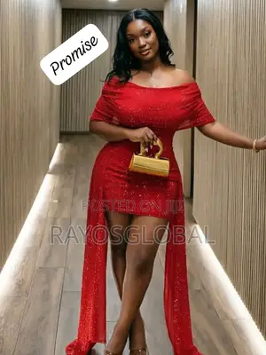 Vibrant Red Off-the-Shoulder Mini Dress with Stones
