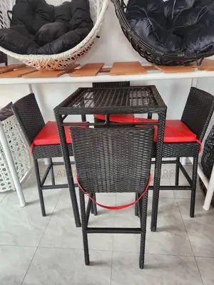 Rattan High Chairs With Table - Restaurant Set