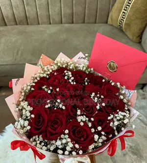 Fresh Roses and Baby's Breath - Lagos