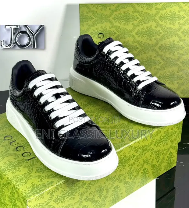 Gucci Luxury Men's Sneakers - Black Leather - 1