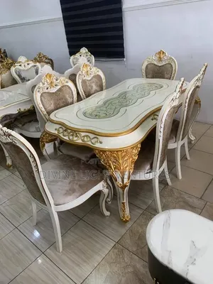 Royal Dining Table da Kujeru 6 - Sabon Abu